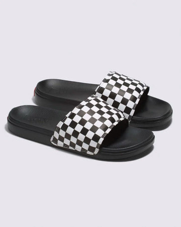 Vans La Costa Checkerboard Slides - True White/Black